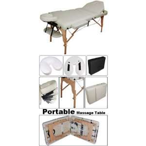   Refined 3 section Beige Portable Massage Table