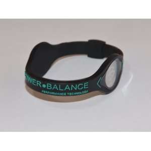 Power Balance Silicone Wristband Bracelet Medium (Black with Green 
