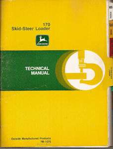 John Deere 170 Skid Steer Loader Technical Manual  