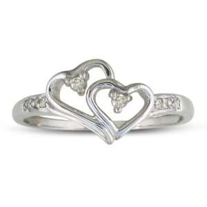 Double Heart Diamond Promise Ring ( Availabe Sizes 4 9) Jewelry