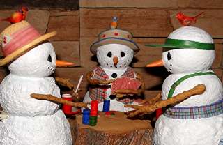   Cards SCULPTURE Lynn Bywaters Christmas Winter Snowman Figurine  