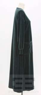 Sonia Rykiel Dark Teal Cotton Velvet Dress Size M  