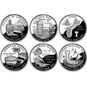   of Columbia & U.S Territories Quarters Set Six Uncirculated Coins