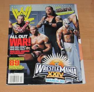 wwf APRIL 2008 WWE MAGAZINE wrestling WRESTLEMANIA 24 UNDERTAKER ORTON 