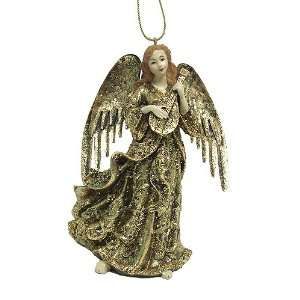 Golden Angel With Mandolin Instrument Christmas Ornament #2512500 