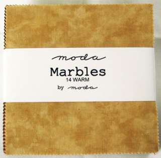 Moda Charm Pack MARBLE WARM, 5 Quilt Squares  
