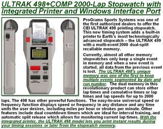 ULTRAK 498+COMP Printing Stopwatch + Computer Interface  