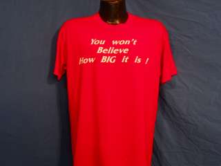   FUDDRUCKERS YOU WONT BELIEVE HOW BIG IT IS SOFT RED t shirt LARGE L