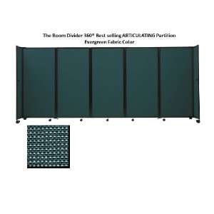  Room Divider 360 Portable Partition, Evergreen Fabric   6 