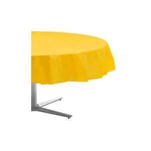   Yellow 3 Pack 84 Round Plastic Table Cover #7211. 