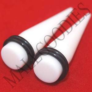 0594 White Stretchers Tapers Expenders 7/16 Inch 11mm  