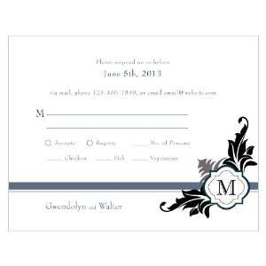 Lavish Monogram RSVP   Periwinkle 