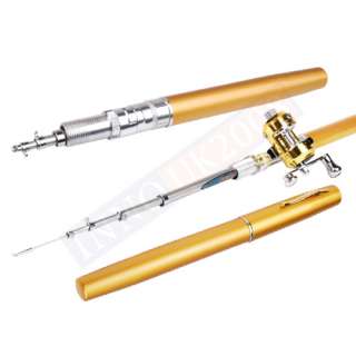 Golden Telescopic Pen Reel Rod Line Fishing 95cm New
