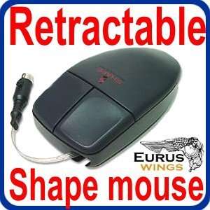  Shape 2 Button PS/2 Grey Mouse with Retractable Cord 