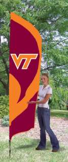 VIRGINIA TECH HOKIES Embroidered 8 1/2 foot TALL TEAM FLAG + Pole