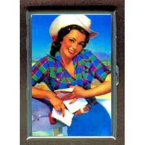 PIN UP COWGIRL LOVE LETTER ID Holder, Cigarette Case or Wallet MADE 