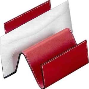  Letter Rack, Red Leather , D1616