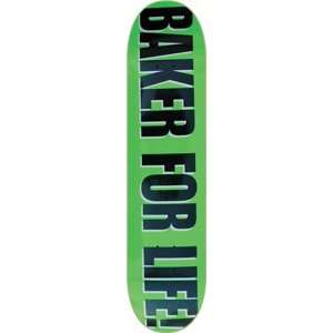  Baker For Life Green Skateboard Deck   8.25 x 32 Sports 