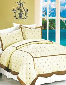   COTTON Coffee Reversible Quilt Bedspread TWIN   Holiday Gift 2012