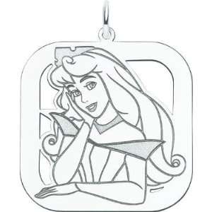    Sterling Silver Disney Princess Aurora Square Charm Jewelry
