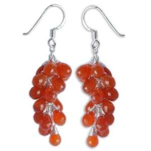   Silver Carnelian Gemstone Earring 2 Inches ShalinCraft Jewelry