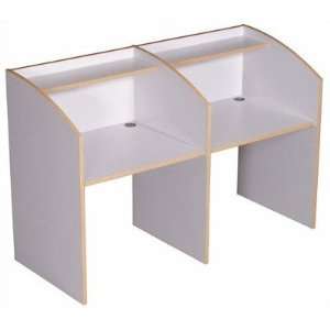   Study Carrel Privacy Desk with Curved End Panels