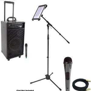  Pyle Speaker, Mic, Cable and Stand Package   PWMA1080I 800 