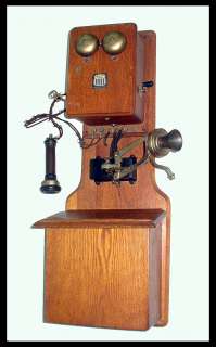 c1898 AMERICAN ELECTRIC TELEPHONE CO  Chicago  WALL Phone w/ LONG POLE 