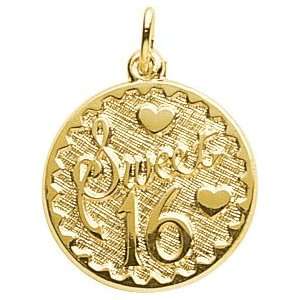    Rembrandt Charms Sweet 16 Charm, Gold Plated Silver Jewelry