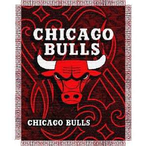 Chicago Bulls NBA Triple Woven Jacquard Throw (Tattoo Series) (48x60)