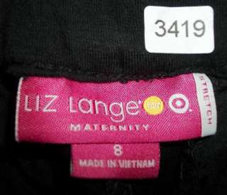 Liz Lange Maternity sz 8 black Stretch Capri Womens Pants 5E7  