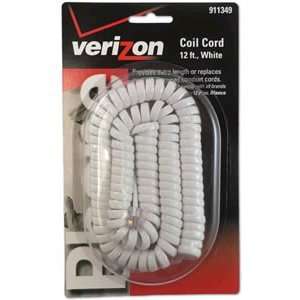   12 Foot Long Handset Cords White Telephone Accessories Electronics