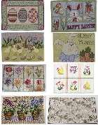 Easter Spring Placemats Tapestry Bunny Flowers UPic NEW  