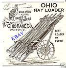 1897 OHIO BOB WHITE QUAIL HAY LOADER AD RAKE DAYTON OH