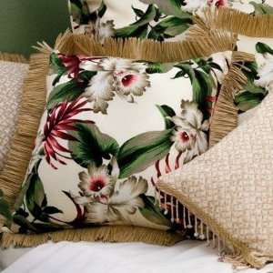   OR N Orchids Natural Pillow with Raffia   Style Fringe