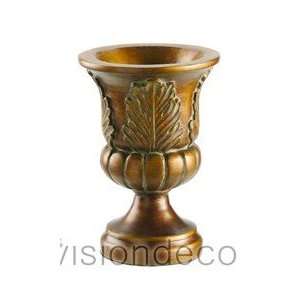  Vessel Urn Planter Pot Vase in Gold Brown Finish Classic 