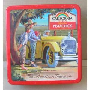  Vintage California Pistachios Tin Storage Container Box 