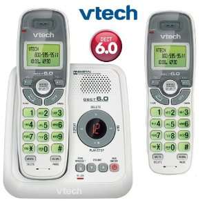  Vtech Dect 6.0 Two Handset Cordless Phone w/ Answering 