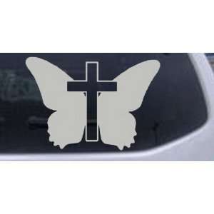 Butterfly With Cross Christian Car Window Wall Laptop Decal Sticker 