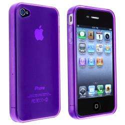 AccStation Clear Purple TPU Rubber Skin Case for Apple iPhone 4 