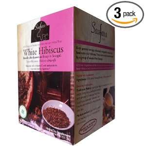 Saafara Herbal Teas, White Hibiscus, 15 Biodegradable Pyramid Tea Bags 