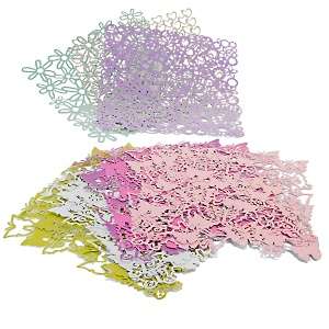 Memories Butterflies, Flowers and Hearts Lace Cardstock 
